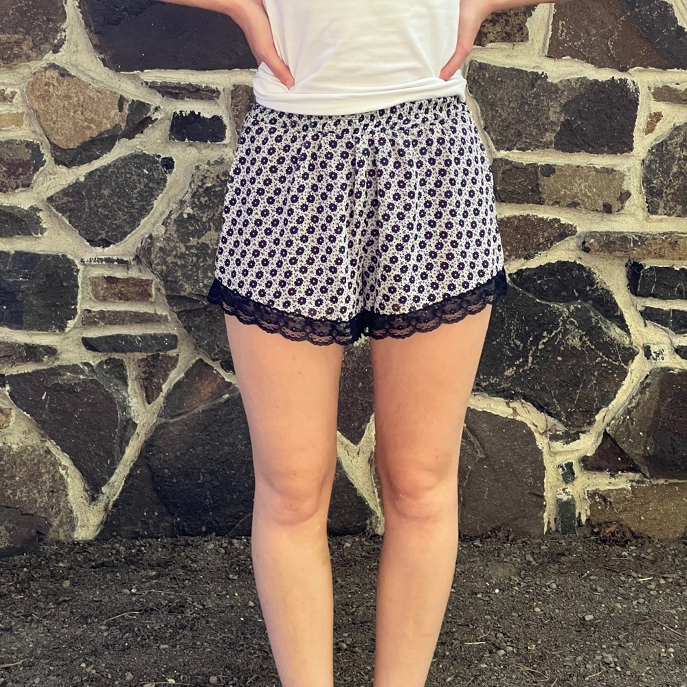Lush Navy Floral Patterned Garment